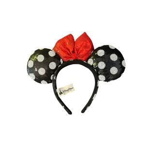 Disney Parks Minnie Mouse Classic Red Sequin Polka Dot Ears Headband
